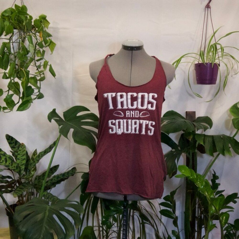 Ganaz Apparel Tacos and Squats Graphic Tank Top, Size M